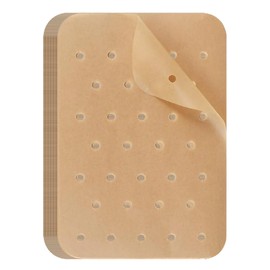 Air Fryer Paper Liners,Lahviuu 100 pcs Brown Baking Air Fryer Parchment Paper Perforated Baking Liners Nonstick Airfryer Liners,for Kitchen Cooking Pastries Catering Use(14 * 20.5cm)