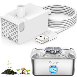 Kastty 15L Dog Water Fountain Pump, USB 5V 1A Pet Water Fountain Pump or Fountain Replacement, Ultra Quite Dog Water Dispenser Pump with LED Light P05