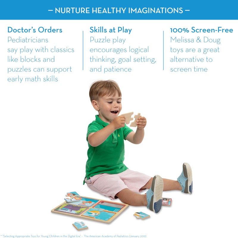 Melissa & Doug Natural Play Wooden Puzzle: Ready, Set, Go