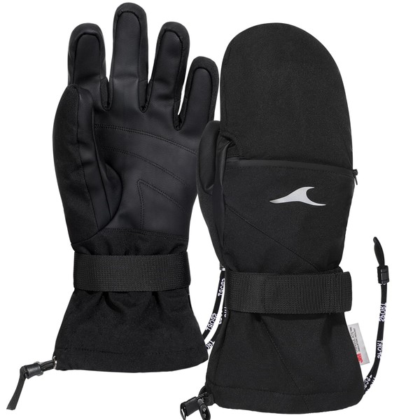 Achiou Ski Gloves Waterproof Snowboard Gloves, Winter Cold Weather Gloves for Men & Women, Touchscreen Snow Mittens