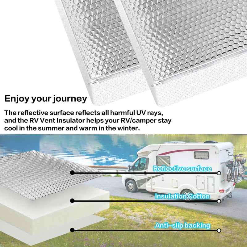 2 Pack RV Vent Insulator and Skylight Cover 14″x14″x3″ with