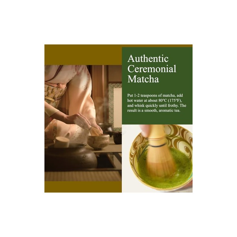 JEAU CHAU Uji Matcha Powder - Ceremonial Grade Green Tea