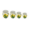 ACK 4PCs 3D Sunflower Hand Painted Ceramic Canister with Lid,