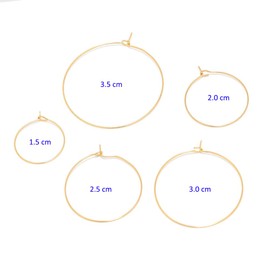 925 Sterling Silver Thin Wire Hoop Earrings - Super Lightweight Hypoallergenic Jewellery for Women & Teens, Minimalist Round Huggie Hoops (1.5-3.5cm) in Gift Pouch (Gold, 3.5 cm)