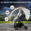 Stroller Rain Cover, Universal Clear Breathable Weather Shield with Waterproof