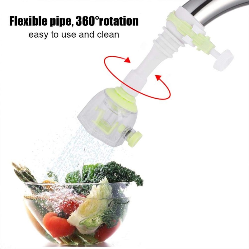 Adjustable Splash-Proof Faucet Extender Rotatable Kitchen Water-Saving Tap Nozzle Filter