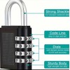 4 Pcs Combination Padlock, Heavy Duty Metal Padlock for Gym