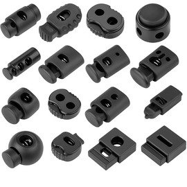 Plastic Cord Locks Pack of 10 per Model - 14 Models to Choose From - Cord Locks & Pull Stoppers for Cords, Ropes & Ties 3-10mm - Ideal for Backpack, Jacket, Tent & Outdoor