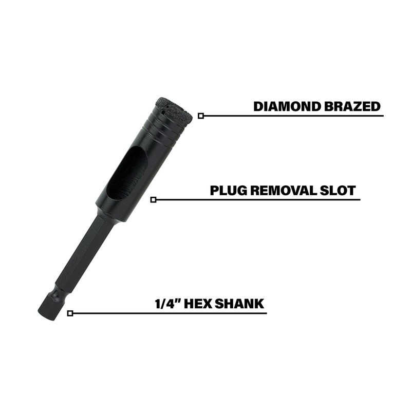 Sabre Tools 1/2 Inch Diamond Hole Saw, Hex Shank, One