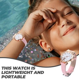 LEDMOMO Kids Watch, Student Watch, Pink, 32.8 ft (10 m) Waterproof, Watch, Cat Pattern, Cute, Kids Watch, Cat Pattern, Cat Watch, Girls, Casual