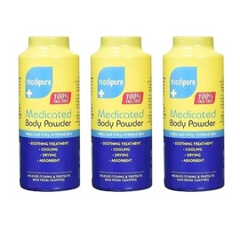 MM Medipure Body Powder 200g Pack of 3 | Soothing & Refreshing Talc-Free Formula | Ideal for Sensitive Skin & All-Day Freshness