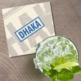 Unbranded Dhaka Travel Grunge 4'' X 4'' Square Wooden Coaster