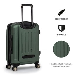 Kenneth Cole REACTION Renegade Luggage Expandable 8-Wheel Spinner Lightweight Hardside Suitcase, Cilantro, 24-Inch Checked