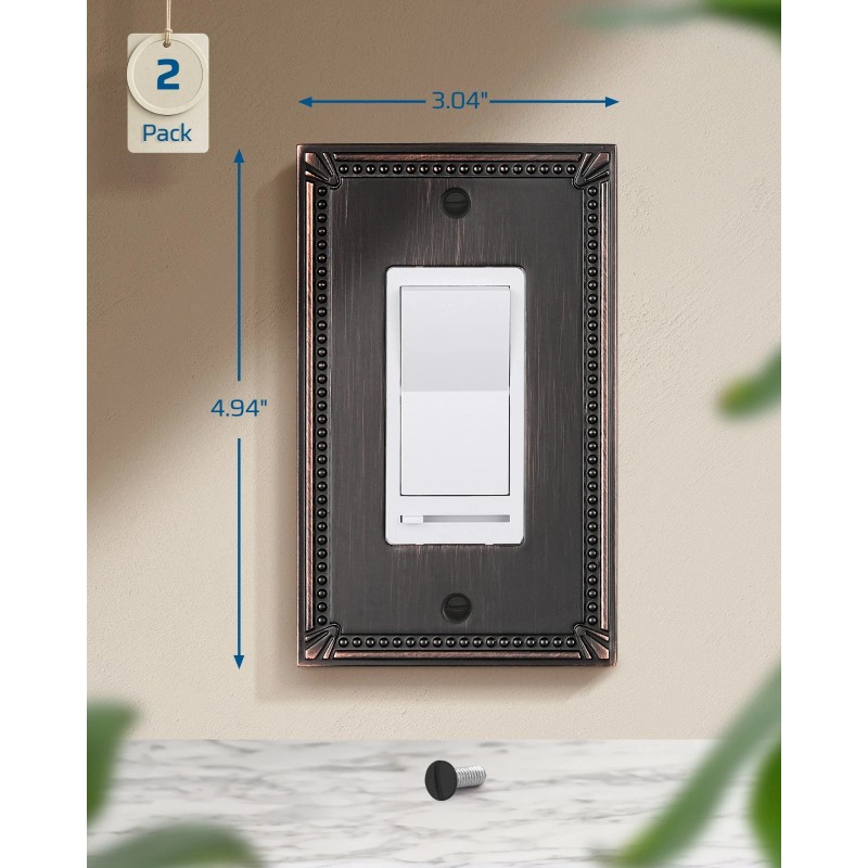 DEWENWILS Sunken Pearls Decorative Wall Plate Switch Plate Outlet Cover,Switch
