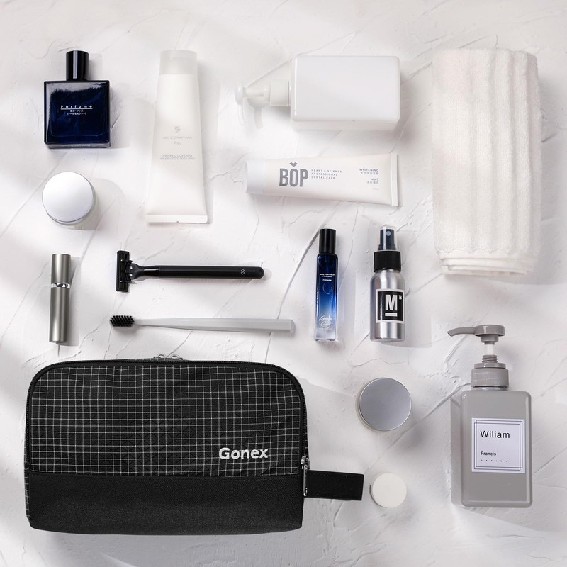 Gonex Travel Toiletry Bag Nylon, Dopp Kit Shaving Bag Toiletry