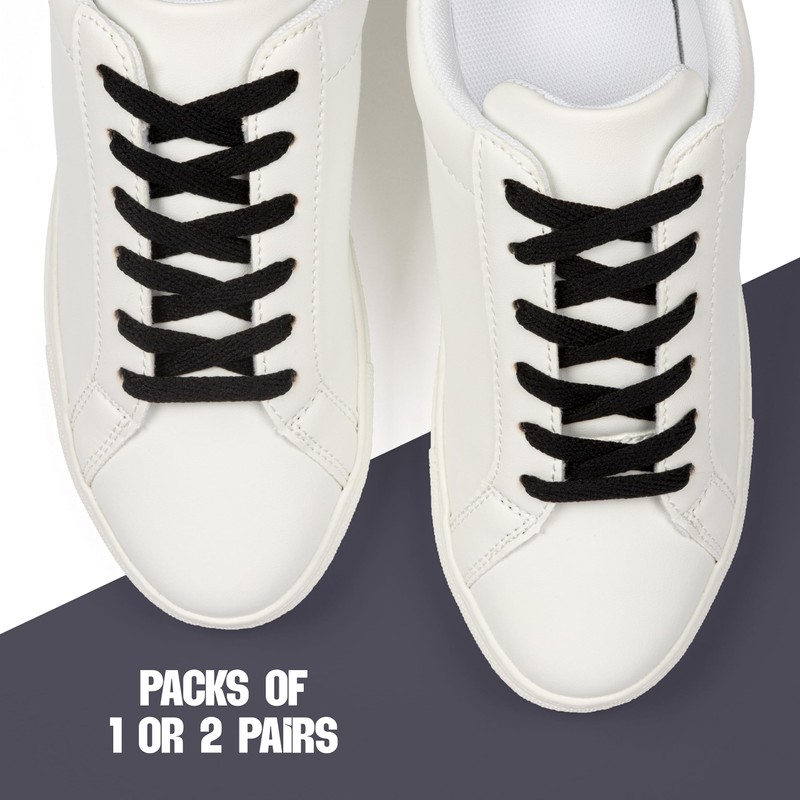 Kilter Flat Trainer Shoelaces - Black - 120 cm -