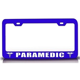 Customola - Paramedic Paramedics Nurse Medical Steel Metal License Plate Frame Bu