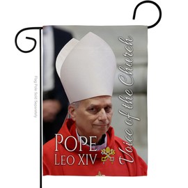 Vatican Souvenirs Pope Leo XIV Flag Faith Memorabilia Bishop of Rome Tapestry Catholic Wall Canvas Poster Grave Decorations Yard Sign American Papal Door Textile Home Room Decor Roman Religious Gifts