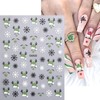 Christmas Nail Art Stickers Snowflake Deer Nail Decals Glitter Red