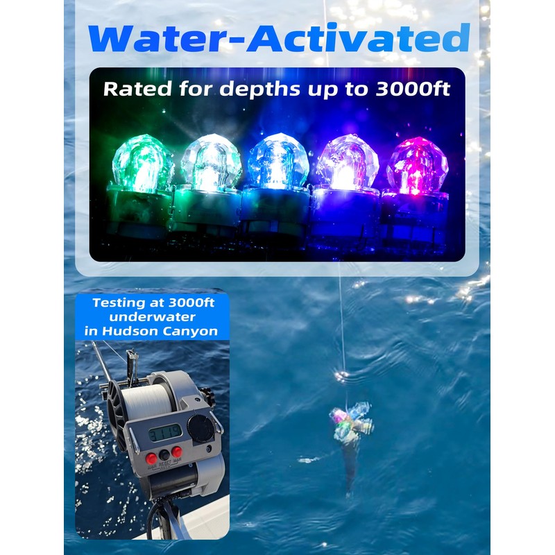 BLUEWING 2pcs Club Deep Drop Light Diamond Fishing Lamp 3X-5X