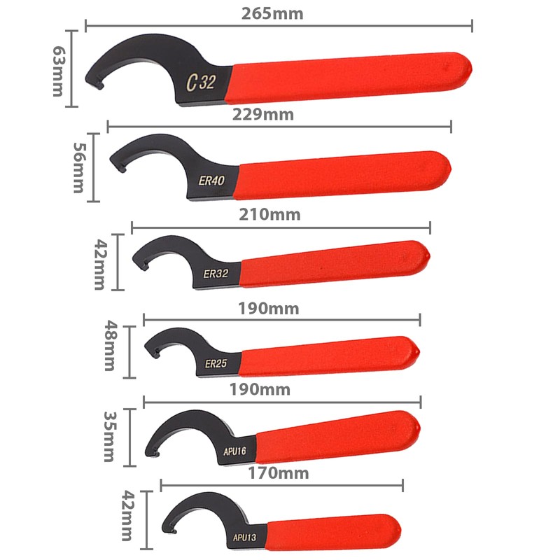 6 Pieces C Spanner Set, C Spanner, Spanners & Wrenches,