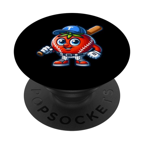 Lustige Tomate Baseball Mit Kappe PopSockets Klebender PopGrip