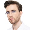 OCCI CHIARI Rimless Blue Light Reading Glasses for Men Titanium
