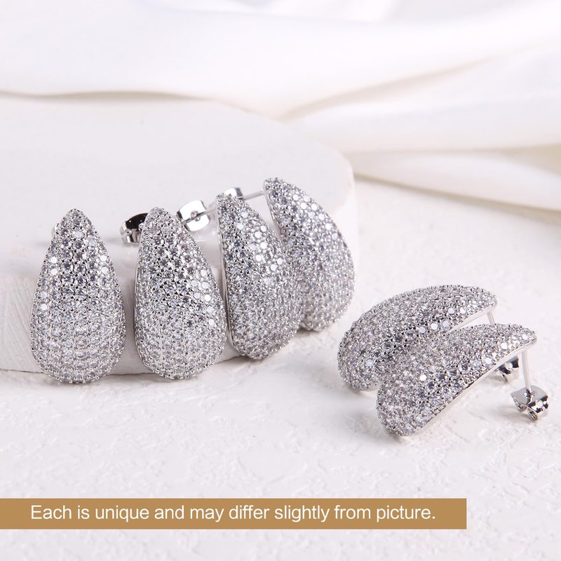 Guptue gold plated cubic zircon earrings eardrop ball stud fashion