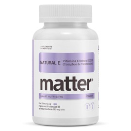 Matter Smart Nutrients Natural E Complejo de Vitamina E, Antioxidante - 60 Softgels, Cabello y Piel