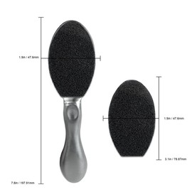 1pc - PANA Reusable Stainless Steel Double-Sided Pedicure Foot File with Refill for Callus Removing (Oval Style)