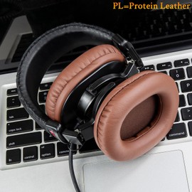 SOULWIT Earpads Replacement for Sony MDR-7506 MDR-V6 MDR-V7 MDR-CD900ST Monitor Headphones, Ear Pads Cushions with Softer Protein Leather, High-Density Foam - Coffee