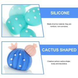 2Pcs Silicone Straw Covers, 0.3in Cactus Shape Straw Toppers Drinking Straw Tips Lids for Water Bottles