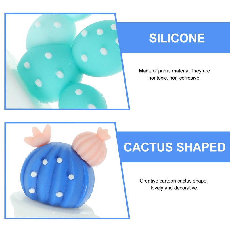 2Pcs Silicone Straw Covers, 0.3in Cactus Shape Straw Toppers Drinking