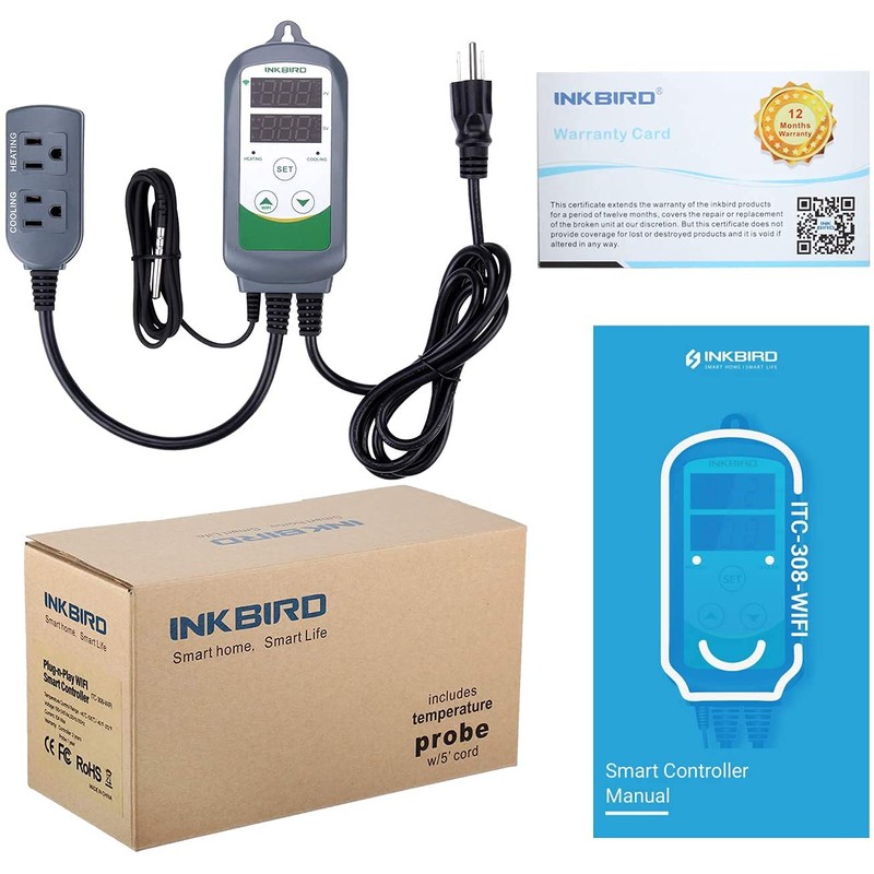 Inkbird ITC-308 WIFI Temperature Controller, Digital Thermostat, Temperature Control, Heating