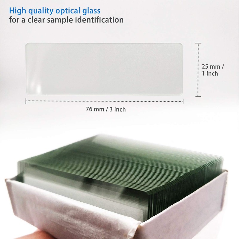 100 PCS High Quality Chamfered Pre-Cleaned Microscope Slides and Ground