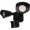 Nuvo 65/215 LED Dual-Head Security Light, 3000K, Motion Sensor, Black