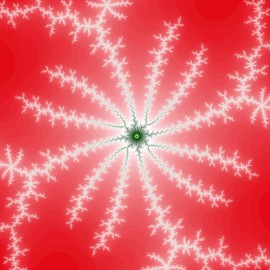 Mandelbrot Set Image Fractal Structure Red White Flower Electric Poster Print