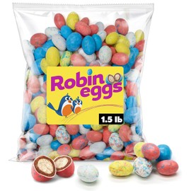 Robin Eggs Malted Milk Balls Minis - Easter Candy Coated Malted Milk Chocolate Eggs with Crunchy Center For Egg Hunts, Party Treats & Decoration (1.5 lb Bulk)