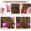 40 Pcs Perm Rods For Short Hair Purple Heatless Curl