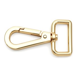 CRAFTMEMORE 2pcs Extra-Thick Lobster Clasps Swivel Snap Hook Strong Metal Push Gate Clip Purse Hardware SC91 (1 Inch, Gold)