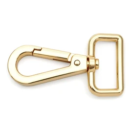 CRAFTMEMORE 2pcs Extra-Thick Lobster Clasps Swivel Snap Hook Strong Metal Push Gate Clip Purse Hardware SC91 (1 Inch, Gold)