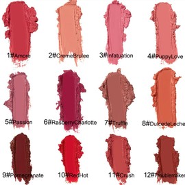 HANJILIAN 12 Colors Cream Texture Lipstick,Waterproof Creamy Lip Gloss,Non-Stick to Cup Non-Fading Long-Lasting Moisturizing Velvet Liquid,Hydrating Lip Natural Jelly Lipstick(09#,0.2Fl Oz/6ml)