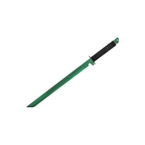 Wartech K1020-61-GR 440 Stainless Steel Full Tang Blade Ninja Hunting Machete Sword with Sheath, 27", Green