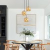 XIRYTU-H Modern Amber Glass Globe Pendant Light with Gold Socket,