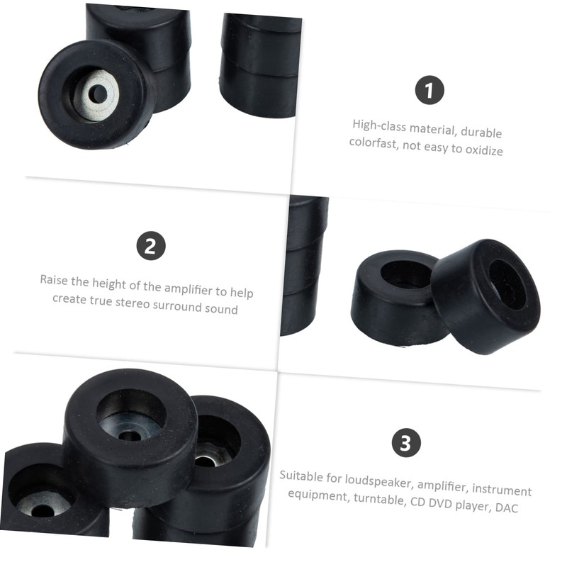 TEHAUX 8Pcs Speaker Spike Pad Durable Rubber Isolation Base for