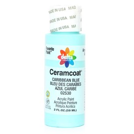 Delta Creative Ceramcoat Acrylic Paint in Assorted Colors (2 oz), 2530, Caribbean Blue