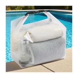 Kimstore Sauna Bag, Spa Bag, Bath Bag, Mesh Bag, Sauna Bag, Sauna Goods, Quick Drying, For Father's Day, Mother's Day, Present, Hot Springs, White, Black, Summer Limited, Polka Dot, White L