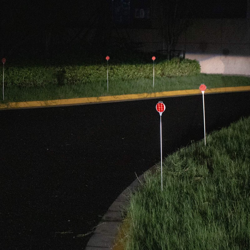 CZC AUTO Red Reflective Driveway Markers 37.5-inch Double Sided Metal