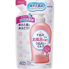 Kao Biore U Moisturizing Milk for Bath, Gentle Floral Scent, Refill, 8.5 fl oz (250 ml), For Wet Skin, Body Milk, Moisturizing Emulsion