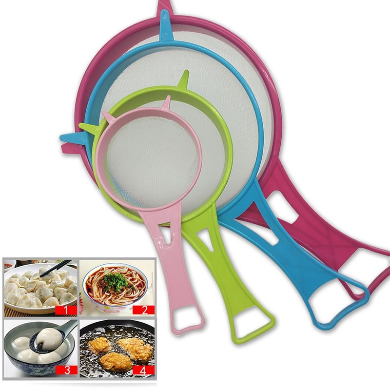 4Pcs Plastic Mesh Strainer Colander Set, Food Soy Milk Flour